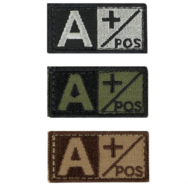 A+ BLOOD TYPE PATCH WITH VELCRO.